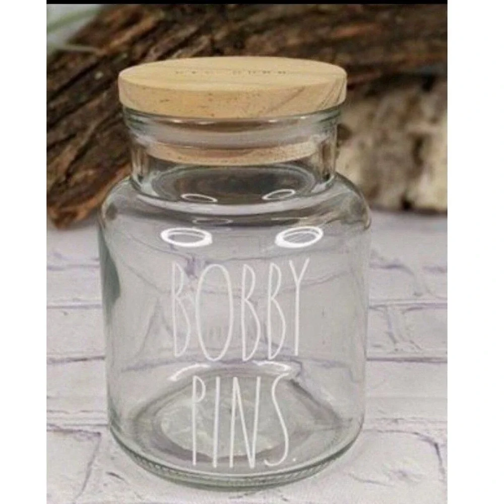 Rae‎ Dunn Glass Jar Bobby Pins Empty